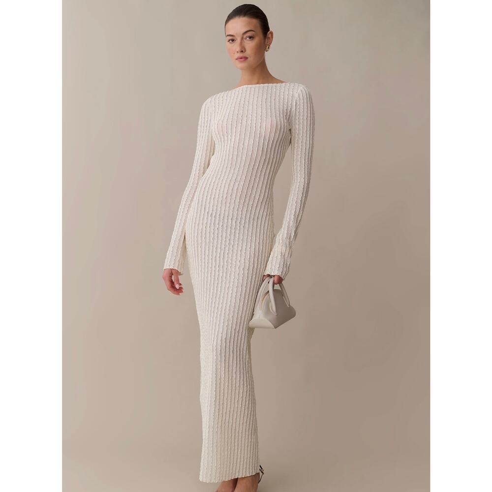 New kourt few moda Anneliese cream Dress $197 sz M - Picture 3 of 6